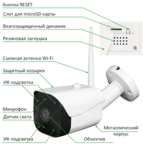 IP- видеокамера iЦилиндр Плюс Видеокамера Wi-Fi цилиндрическая с ИК подсветкой двухмегапиксельная, 1 IP- видеокамера iЦилиндр Плюс Видеокамера Wi-Fi цилиндрическая с ИК подсветкой двухмегапиксельная, 1