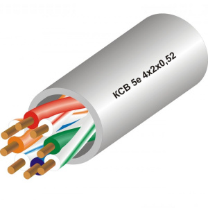 КСВ 5е 4х2х0,52 U/UTP Cat. 5e 4PR 24AWG PVC внутренний КСВ 5е 4х2х0,52 U/UTP Cat. 5e 4PR 24AWG PVC внутренний