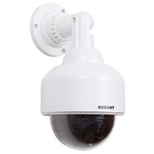 Rexant Муляж уличной  купольной камеры видеонаблюдения с мигающим красным светодиодом