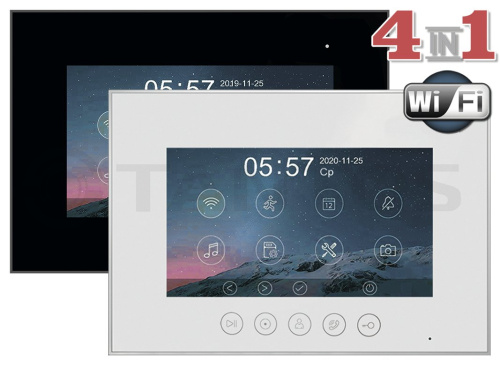 Marilyn HD Wi-Fi s (black) Монитор цветного видеодомофона 7 дюймов разрешение 1024х600, с поддержкой Marilyn HD Wi-Fi s (black) Монитор цветного видеодомофона 7 дюймов разрешение 1024х600, с поддержкой