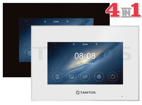 Marilyn HD (black). Монитор цветного видеодомофона 7 дюймов, с поддержкой форматов 1080р/720p/CVBS, 