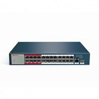 DS-S2624P(B) Сетевой неуправляемый коммутатор  24 RJ45 100M PoE, 8 портов с высоким приоритетом; 1 U