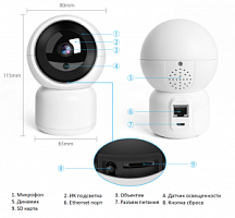 IP- видеокамера iСфера Плюс Wi-Fi купольная наклонно - поворотная с ИК подсветкой двухмегапиксельная